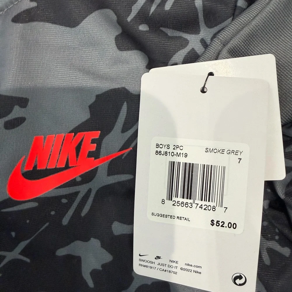 Nike Boys Gray Camo Tracksuit
